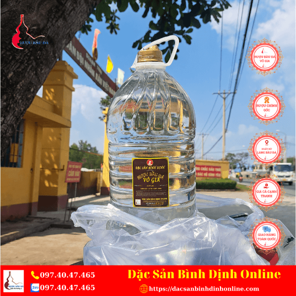 Rượu Bầu Đá Gạo Bình Định Can 5 Lít